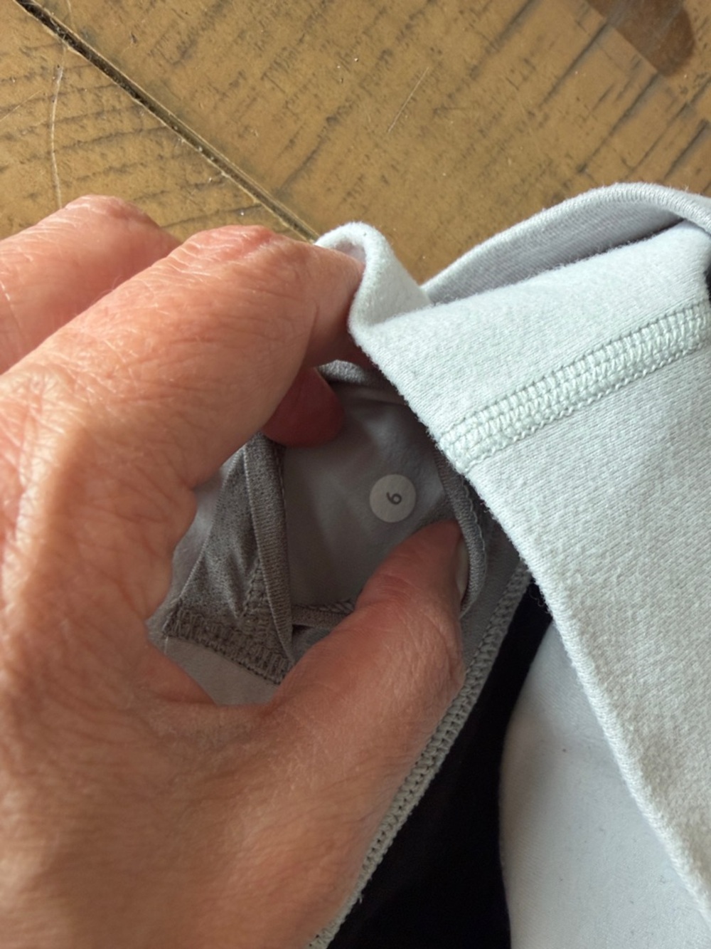 lululemon athletica Black Leggings with Gray & Purple Waistband - Picture 5 of 8